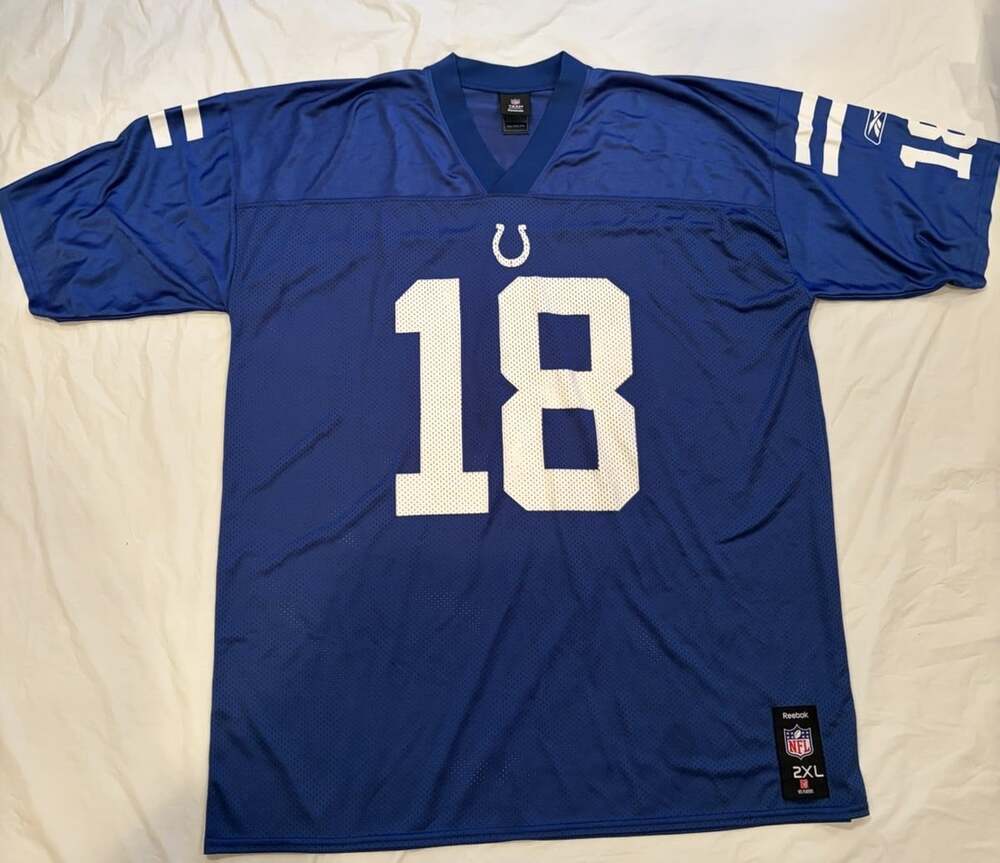 Indianapolis Colts Jersey Men's 2XL Blue/White Reebok #18 Peyton Manning